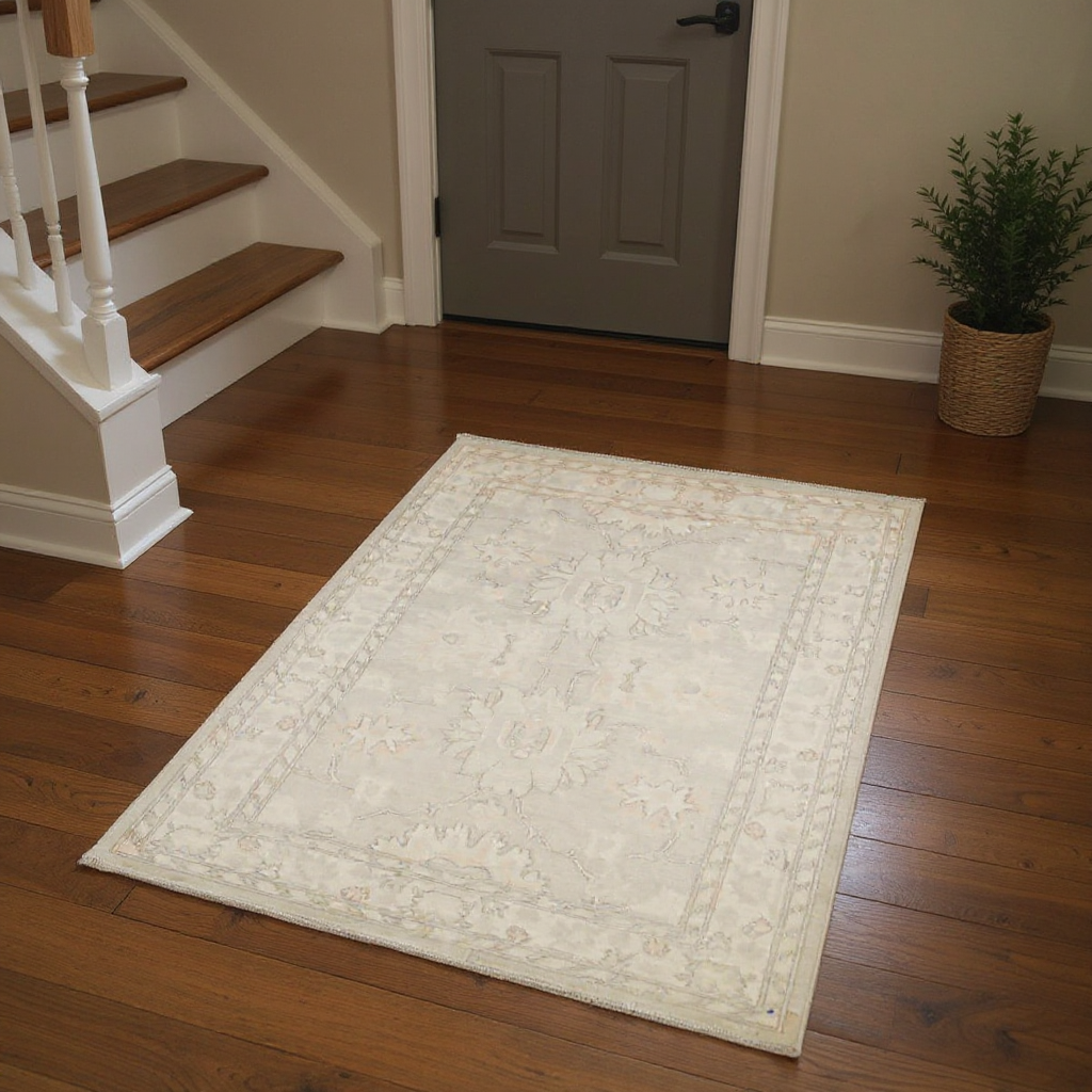 4 x 5.9 ft Hand Knotted Oushak Rug