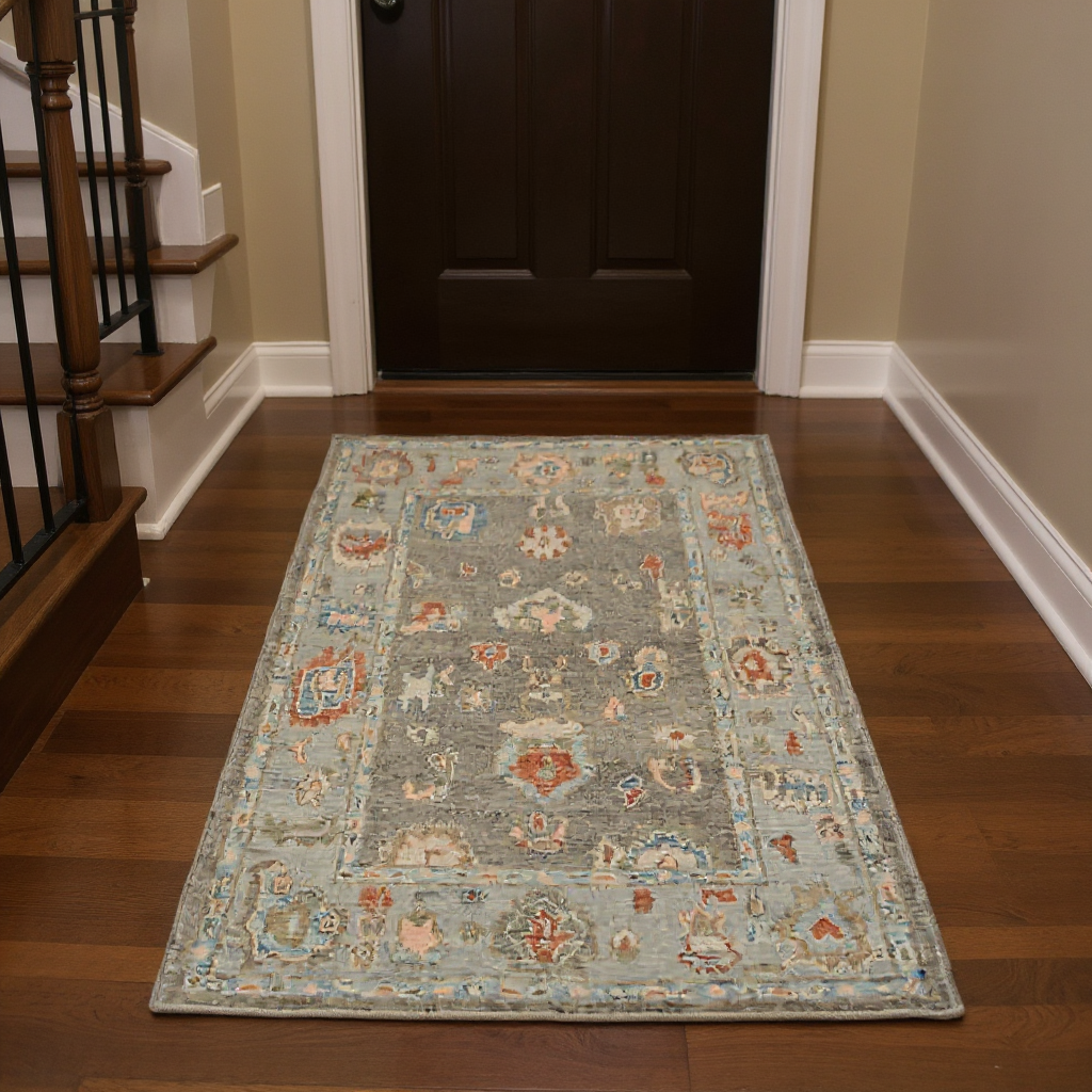 4 x 7 ft Hand Knotted Oushak Rug
