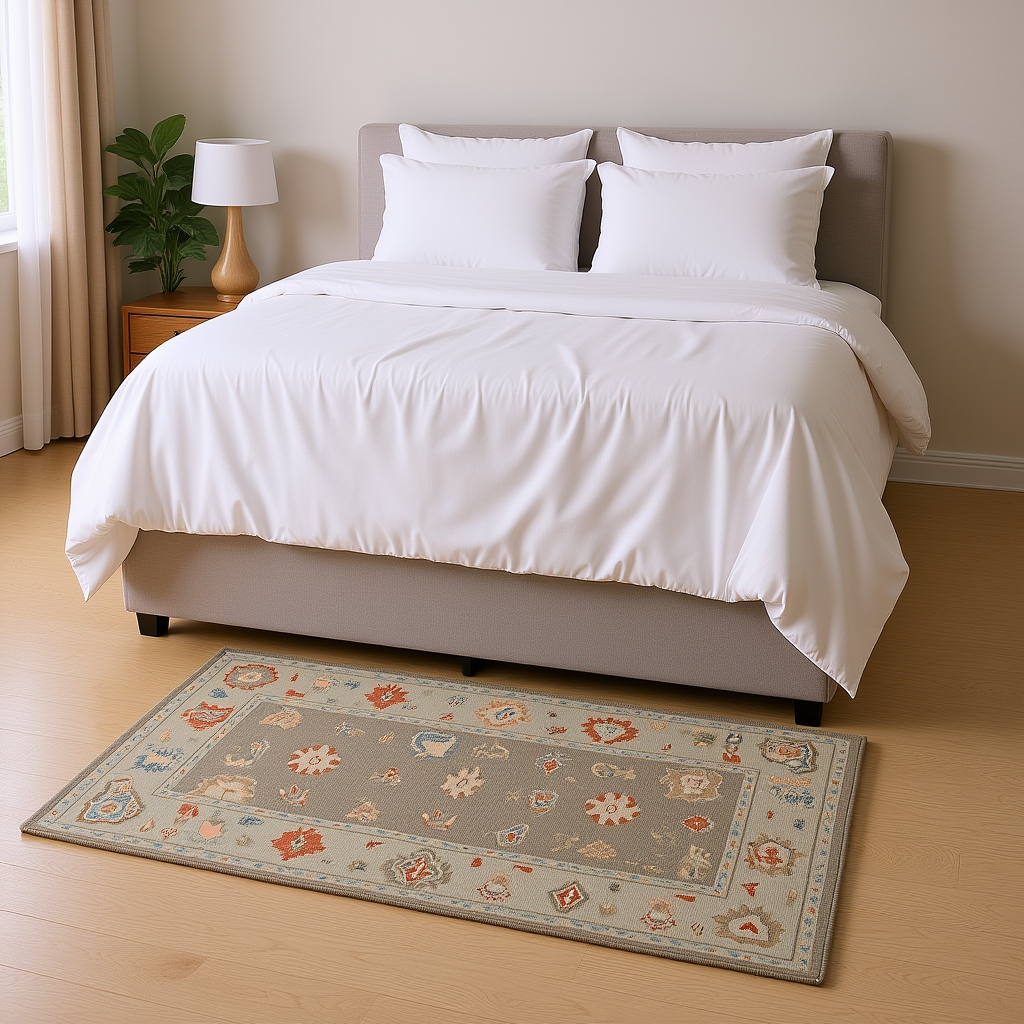 4 x 7 ft Hand Knotted Oushak Rug