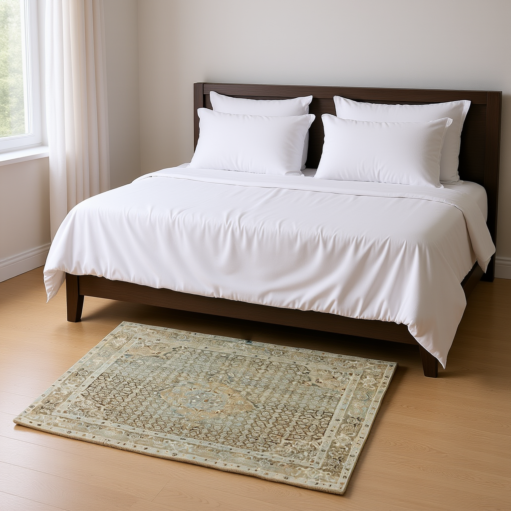 4.1 x 6.2 ft Hand Knotted Hamedan Rug