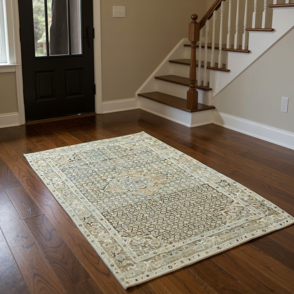 4.1 x 6.2 ft Hand Knotted Hamedan Rug