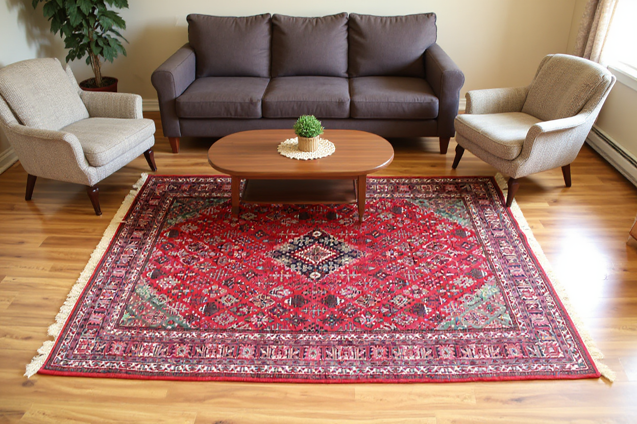 6.1 x 8.11 ft Hand Knotted Persian Abadeh Rug