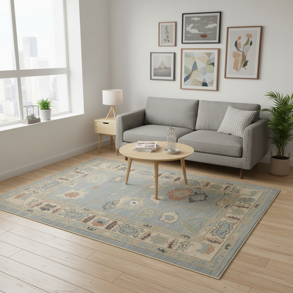 5 x 7.1 ft Hand Knotted Oushak Rug