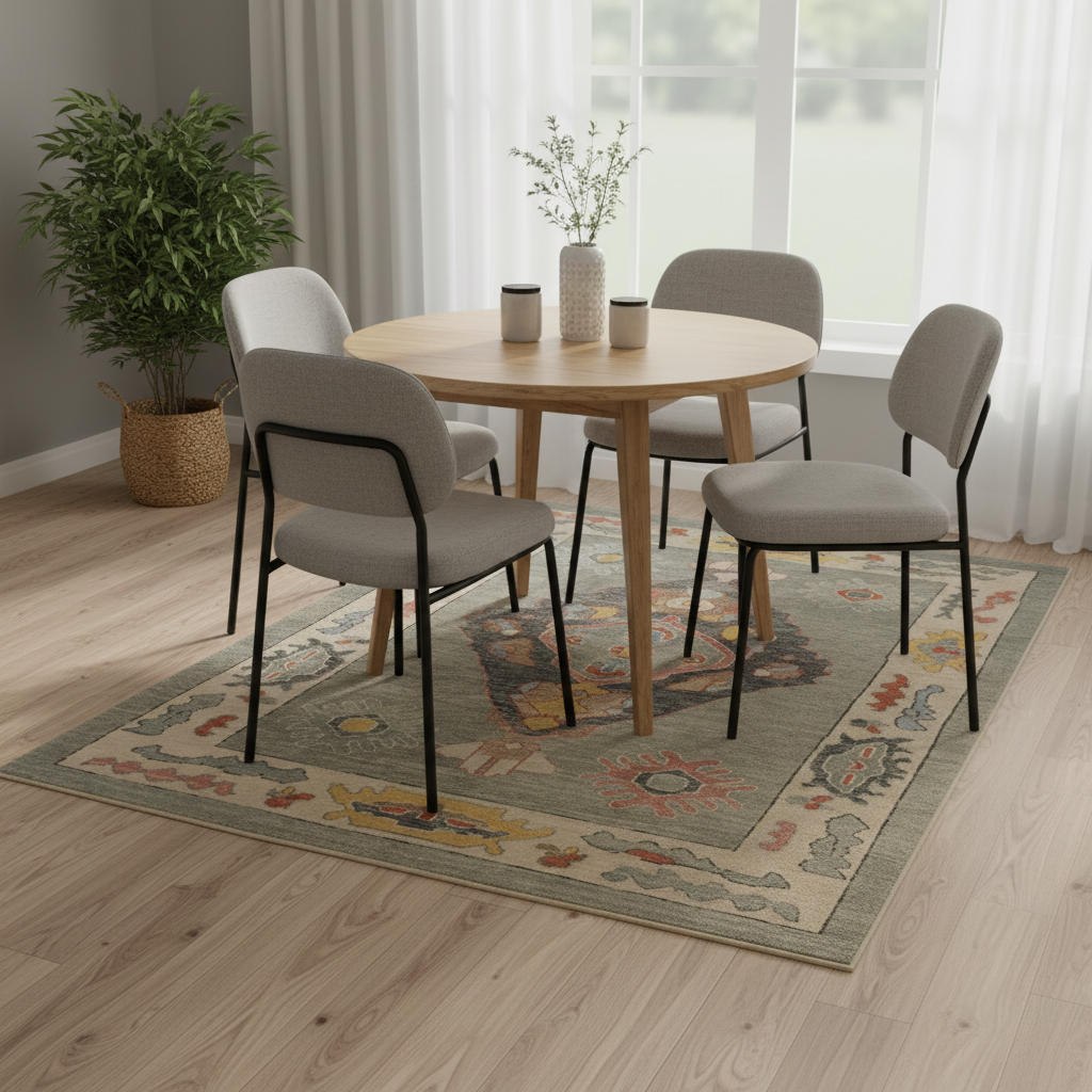 5.2 x 8.1 ft Hand Knotted Oushak Rug