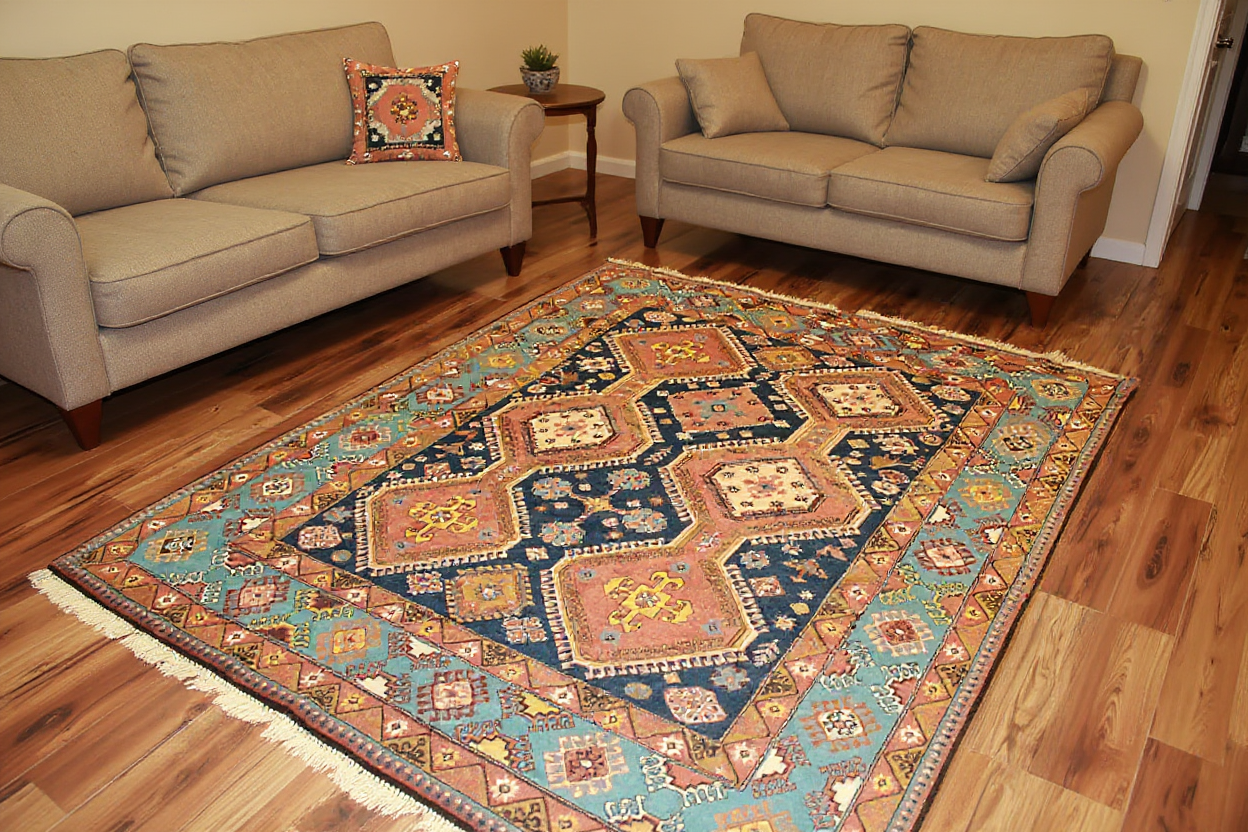 6.9 x 9.9 ft Hand Knotted Old Persian Yalameh Rug