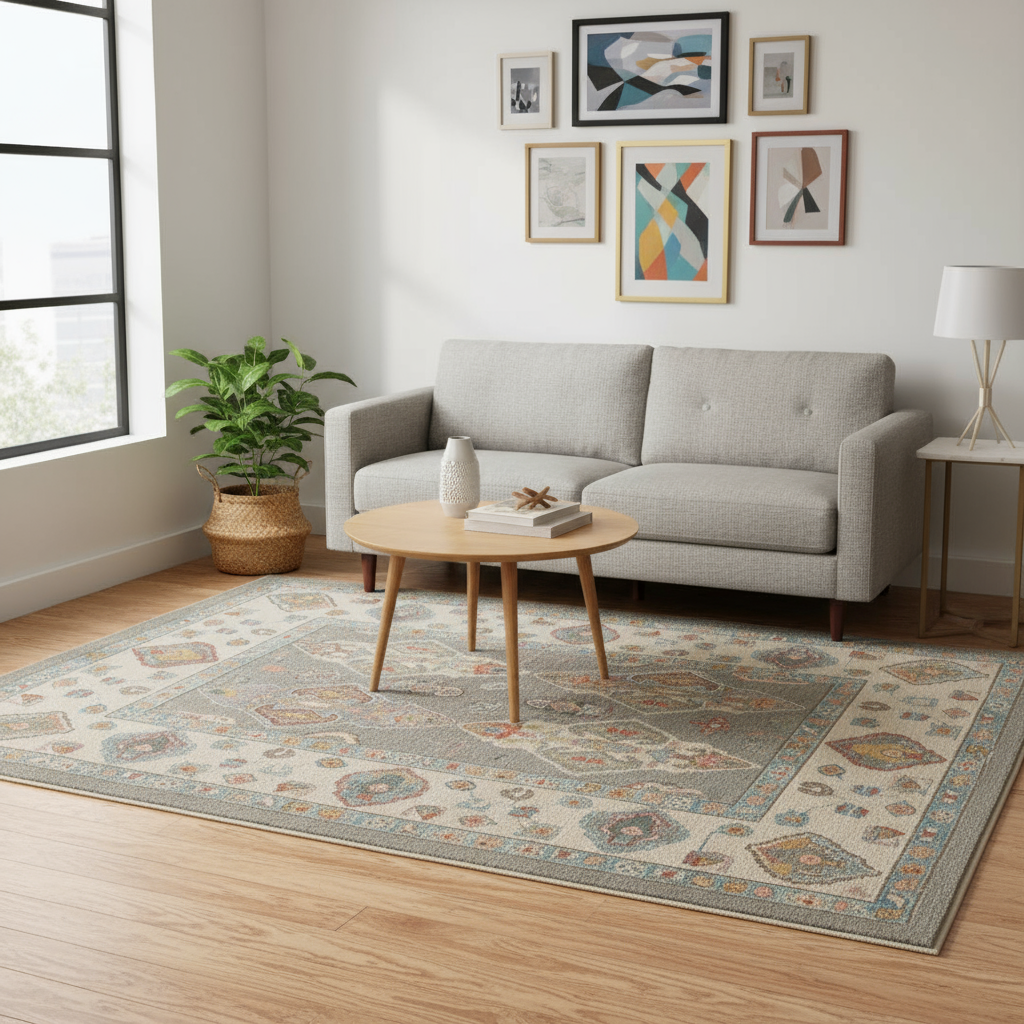 5.2 x 6.9 ft Hand Knotted Oushak Rug