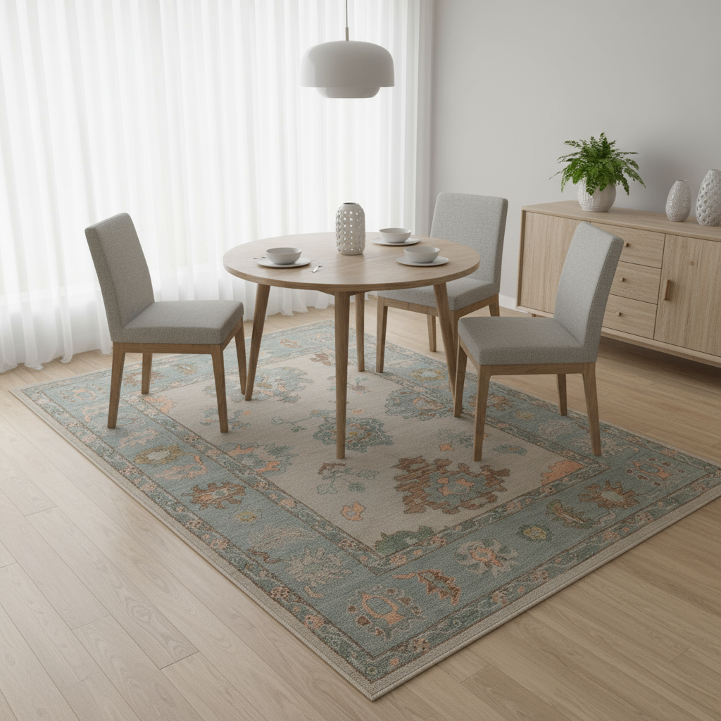 5.2 x 7.1 ft Hand Knotted Oushak Rug