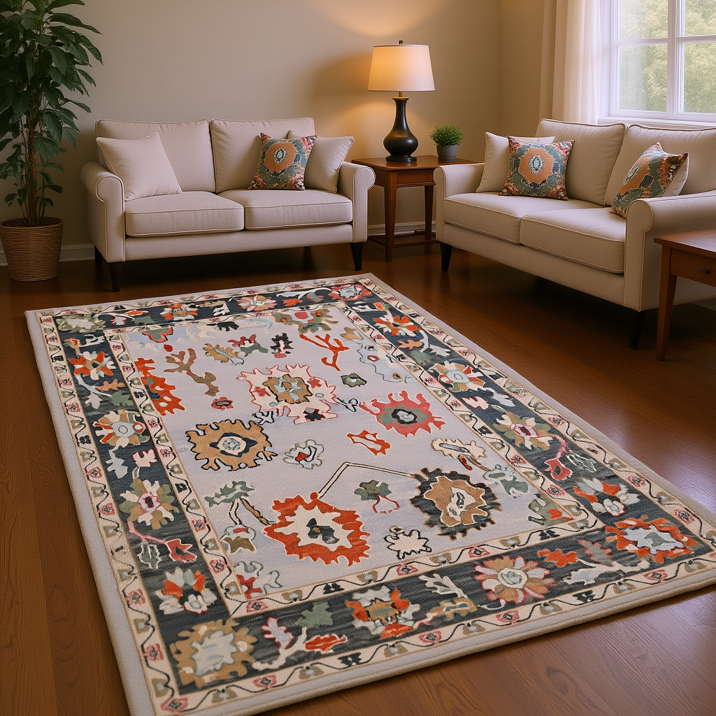 6.5 x 10.3 ft Hand Knotted Oushak Rug