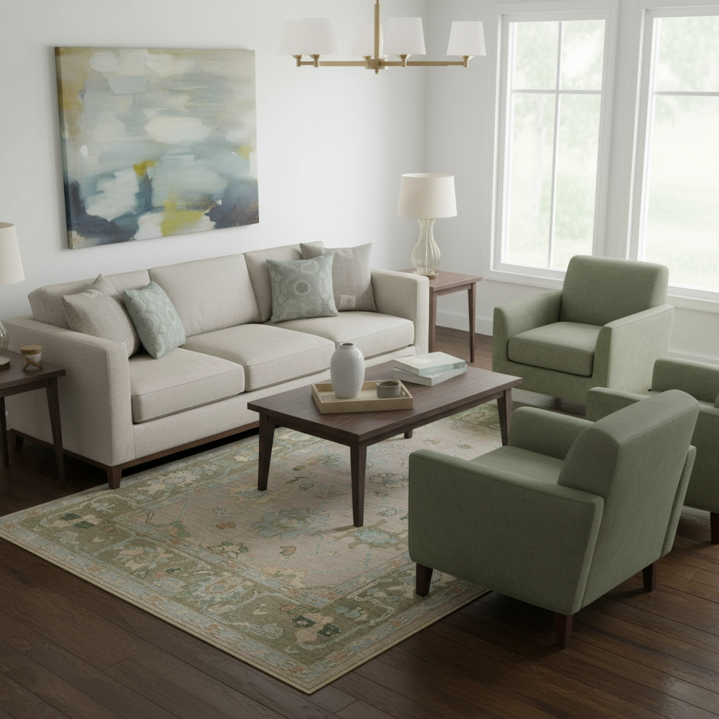 6.1 x 9 ft Hand Knotted Oushak Rug