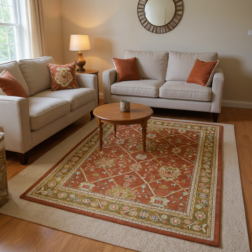 6.5 x 9.4 ft Hand Knotted Oushak Rug