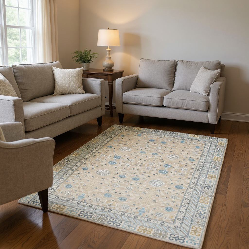 6.1 x 8.11 ft Hand Knotted Khotan Rug