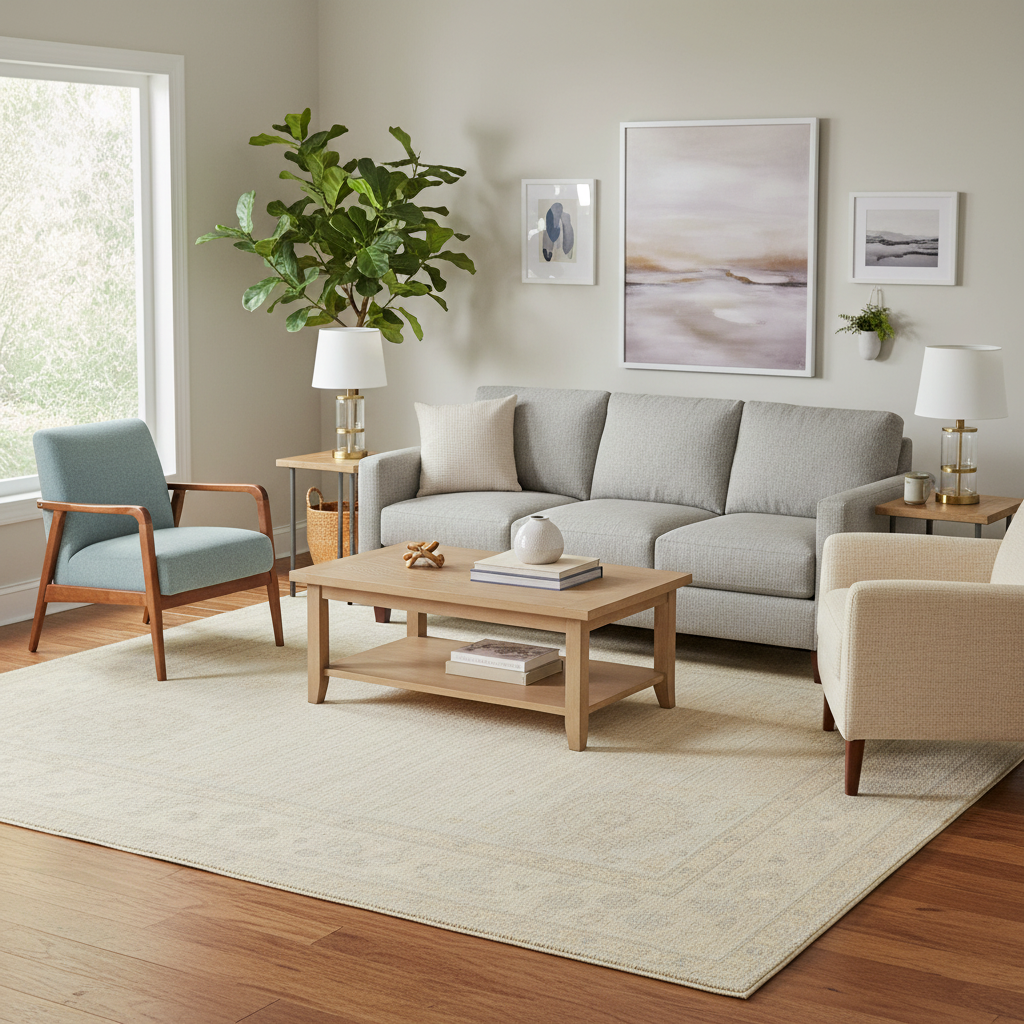 6 x 8.10 ft Hand Knotted Oushak Rug