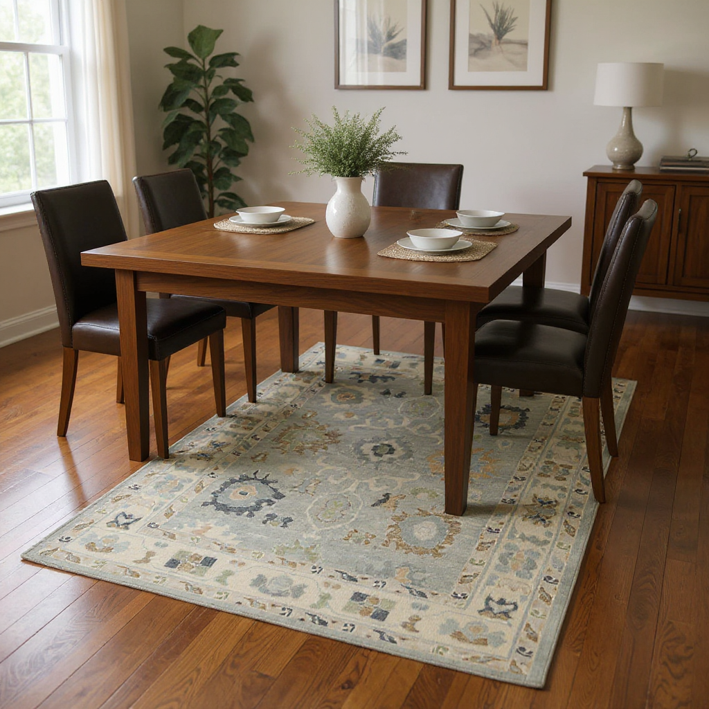6.1 x 9.4 ft Hand Knotted Oushak Rug
