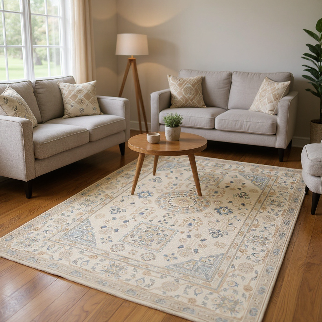 6 x 9 ft Hand Knotted Oushak Rug