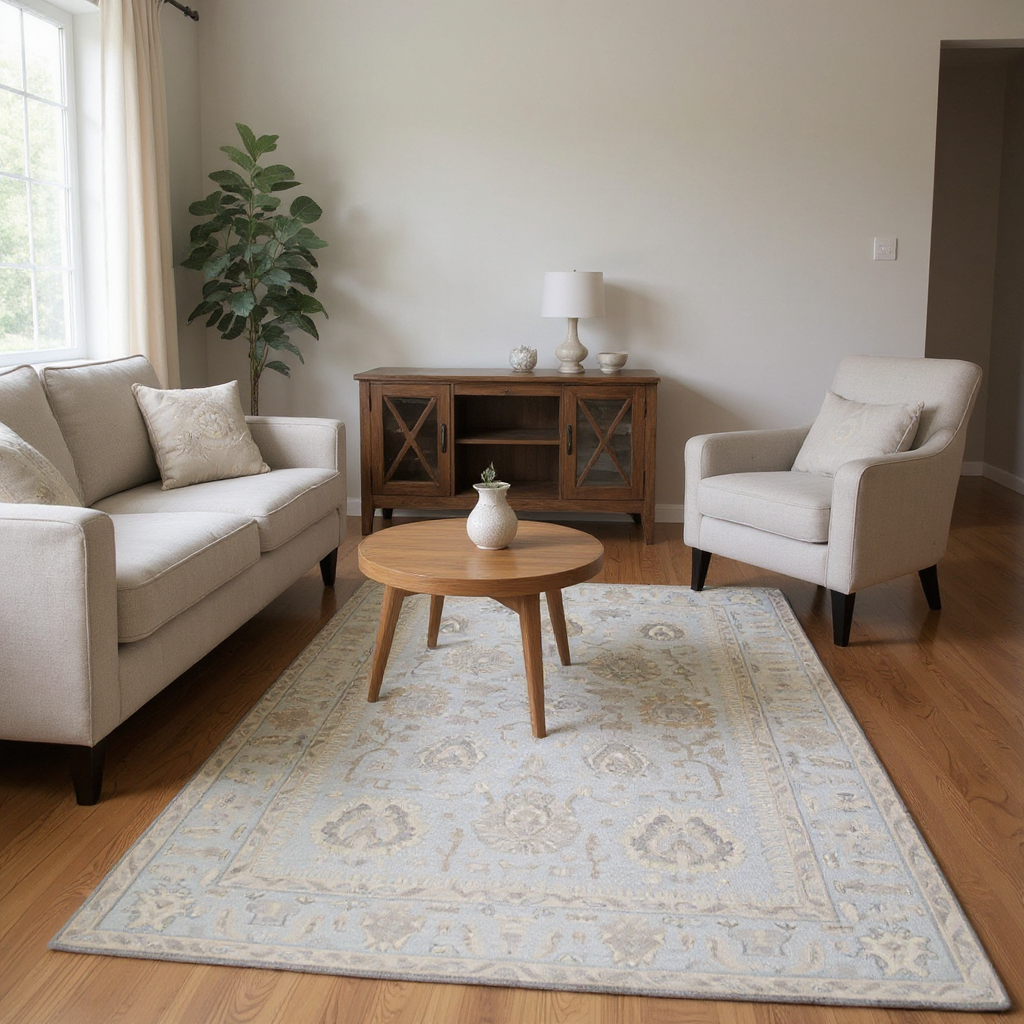 6 x 9 ft Hand Knotted Bamboo Silk Oushak Rug