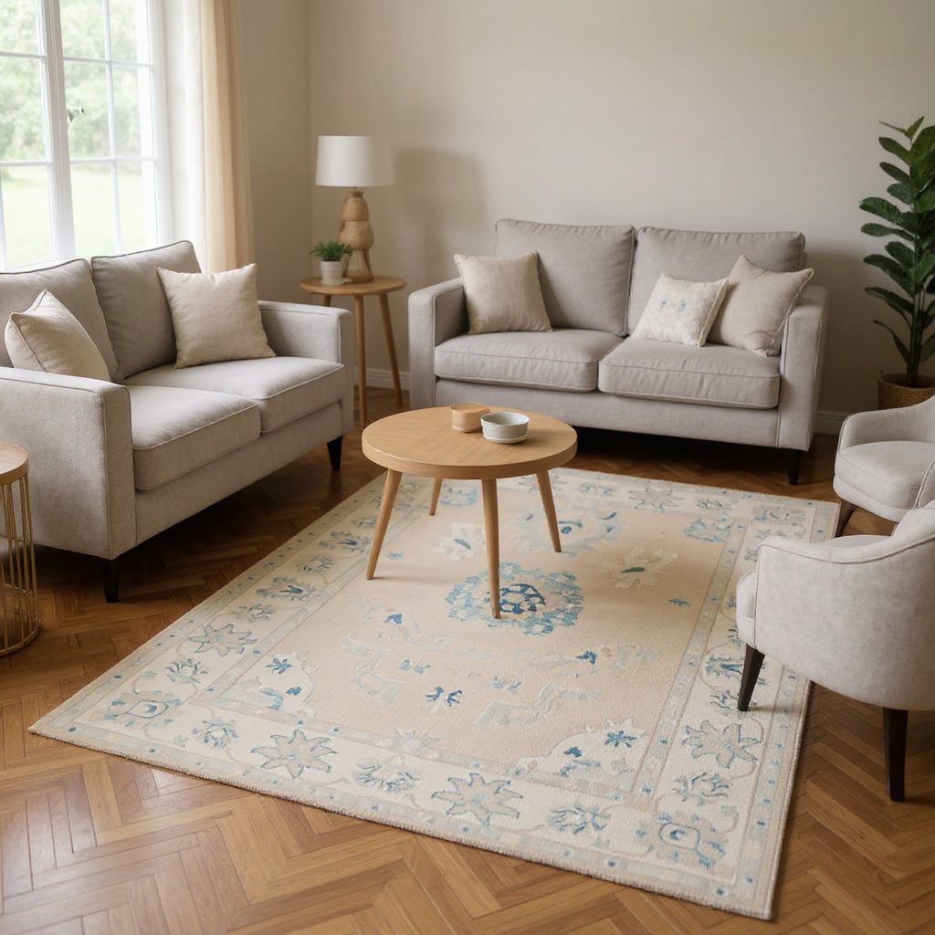 6.1 x 8.9 ft Hand Knotted Oushak Rug