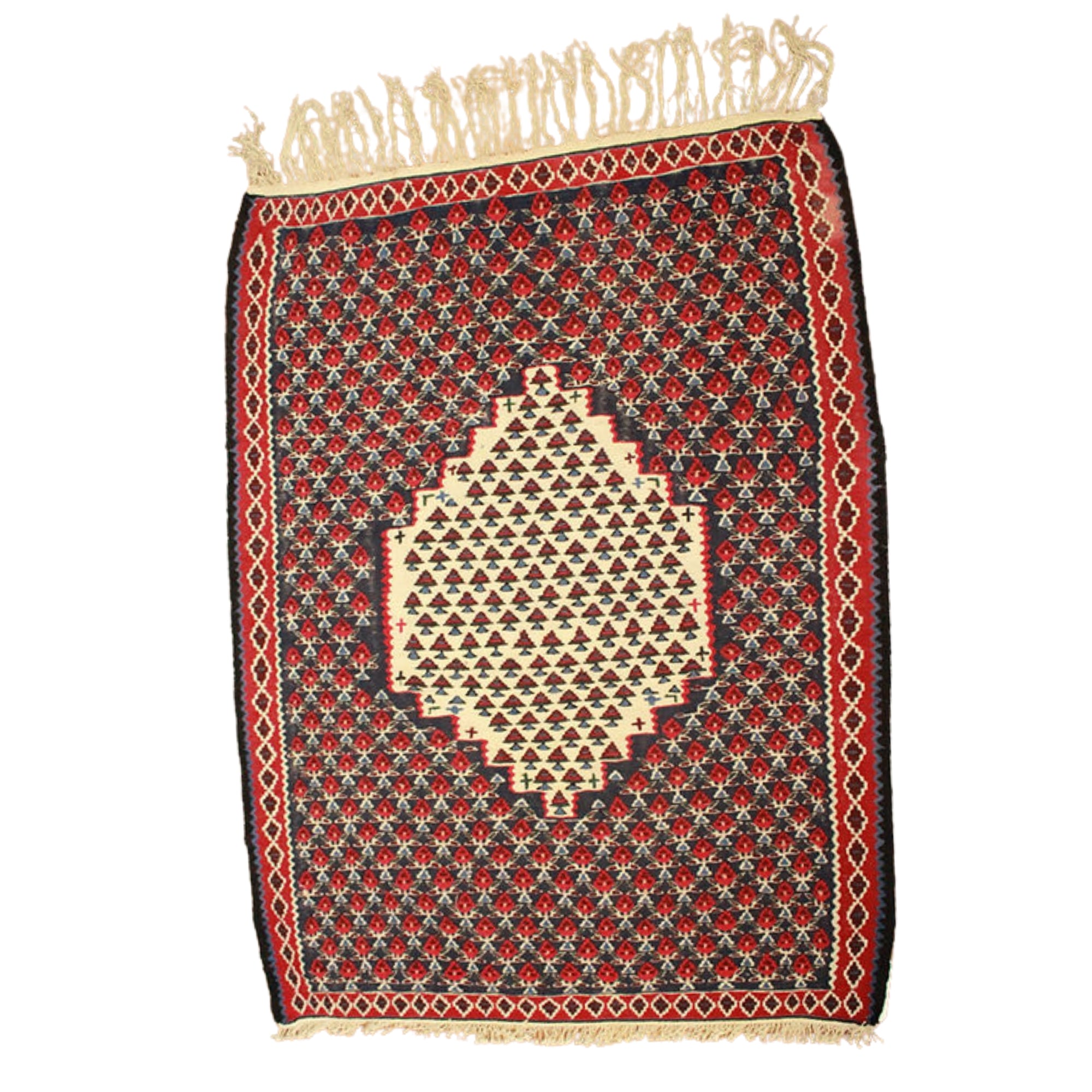 3.8 x 4.8 ft Hand Knotted Persian Kilim Rug