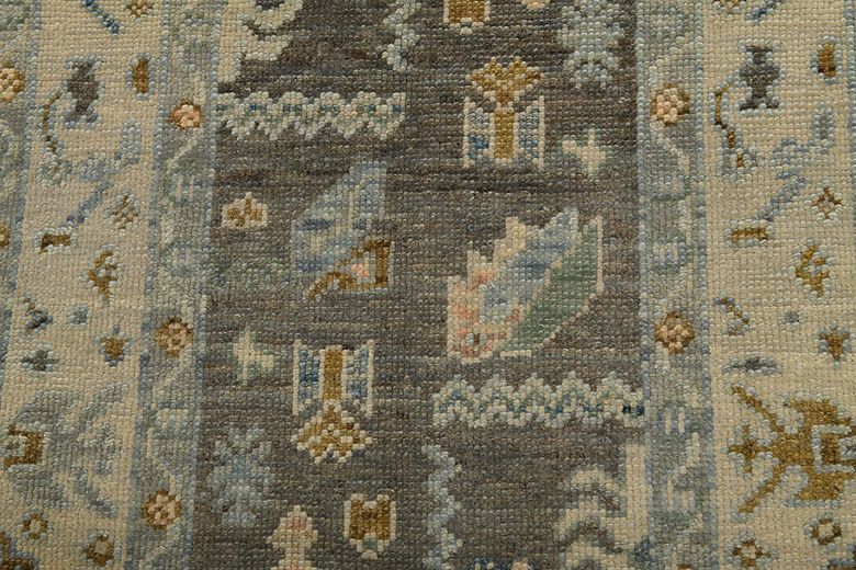 2.11 x 7.11 ft Hand Knotted Oushak Runner