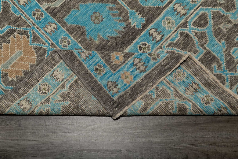 9.2 x 12.8 ft Hand Knotted Oushak Rug
