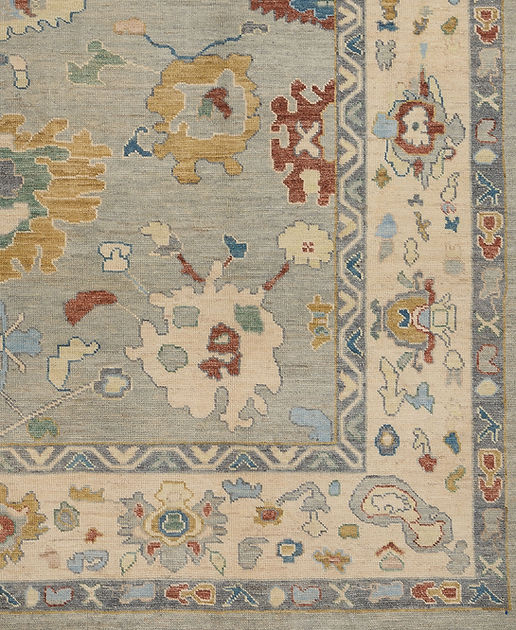 9.10 x 11.5 ft Hand Knotted Oushak Rug