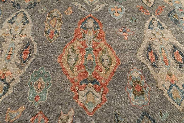 9.11 x 13.10 ft Hand Knotted Oushak Rug