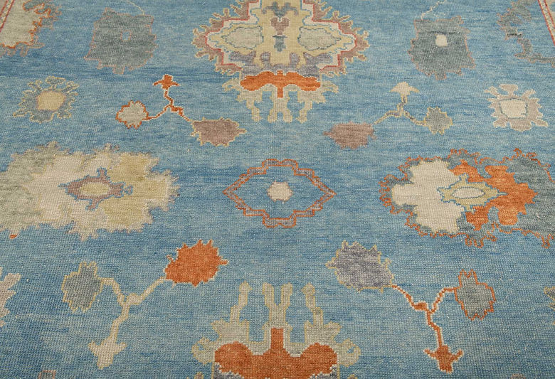 9.10 x 13.11 ft Hand Knotted Oushak Rug