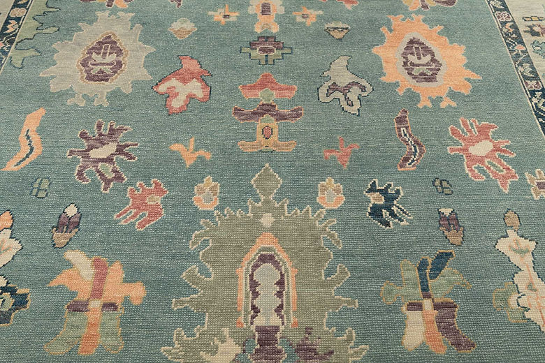 9 x 12 ft Hand Knotted Oushak Rug