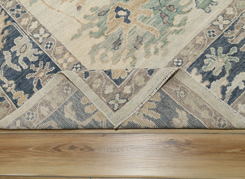 9.5 x 11.9 ft Hand Knotted Oushak Rug