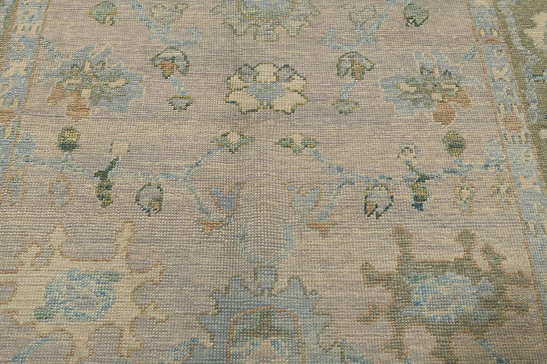 6.1 x 9 ft Hand Knotted Oushak Rug