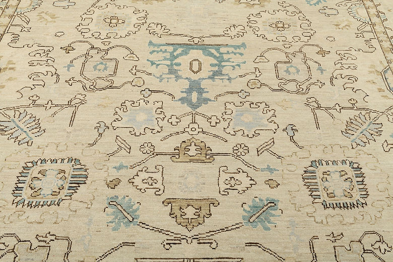 8.10 x 11.8 ft Hand Knotted Oushak Rug