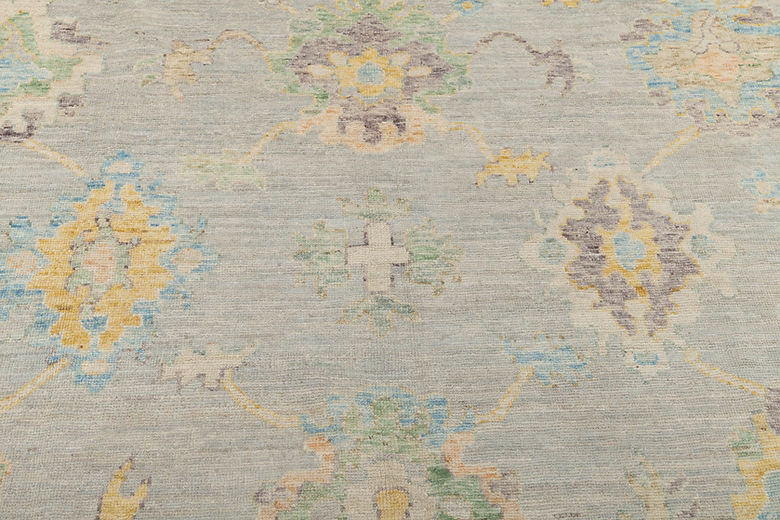 9.1 x 12 ft Hand Knotted Oushak Rug