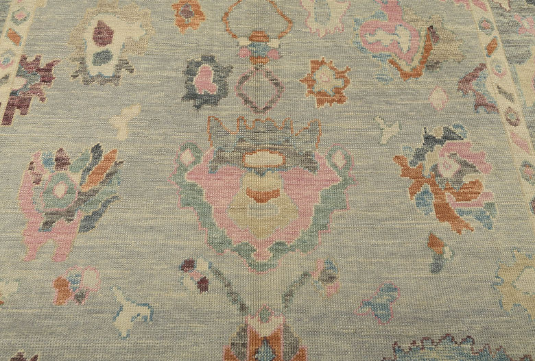 8 x 10.8 ft Hand Knotted Oushak Rug