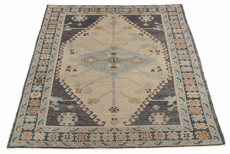 8.1 x 9.11 ft Hand Knotted Oushak Rug
