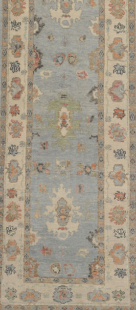 3.1 x 13.5 ft Hand Knotted Oushak Runner