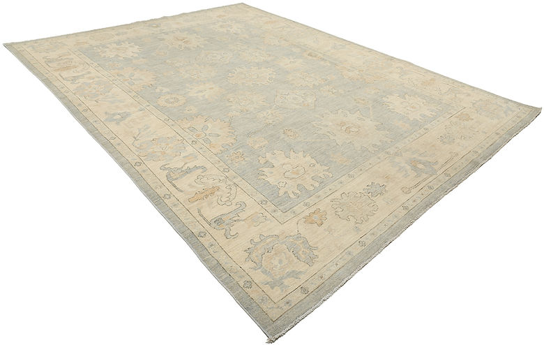 9.2 x 12.4 ft Hand Knotted Oushak Rug