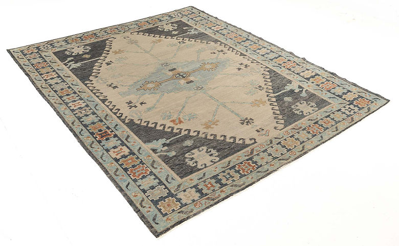 8.1 x 9.11 ft Hand Knotted Oushak Rug