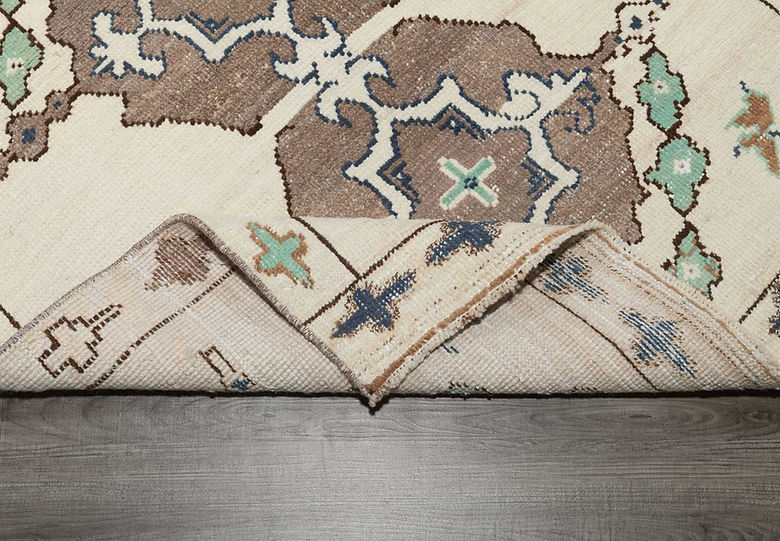 3.5 x 10.11 ft Hand Knotted Oushak Runner