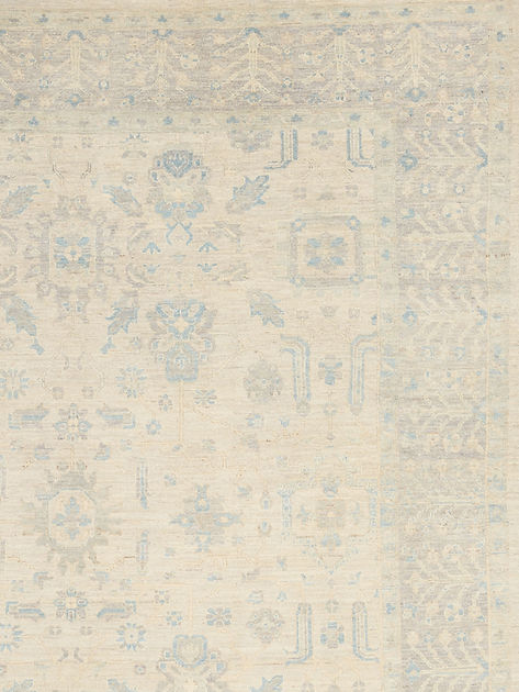 7.11 x 9.5 ft Hand Knotted Oushak Rug