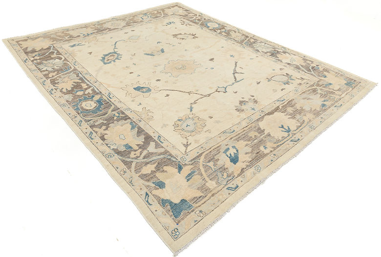 8.1 x 9.9 ft Hand Knotted Oushak Rug