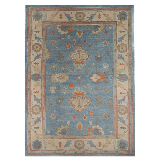 9.10 x 13.11 ft Hand Knotted Oushak Rug