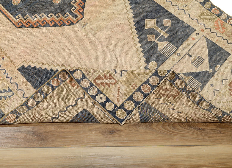 4.4 x 8.2 ft Hand Knotted Vintage Oushak Rug