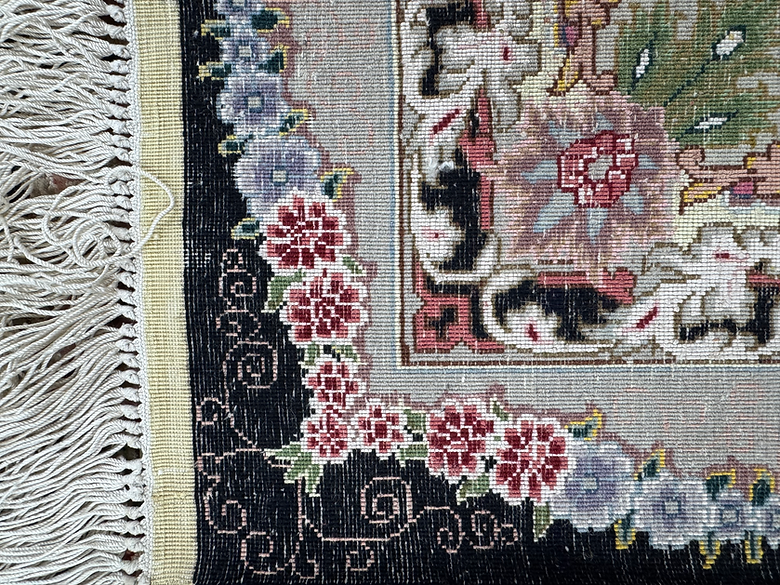 5.8 x 8.4 ft Hand-Knotted Tabriz Rug with Silk Accents