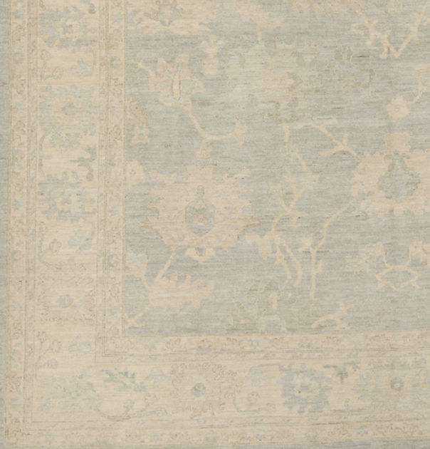 9 x 11.8 ft Hand Knotted Oushak Rug
