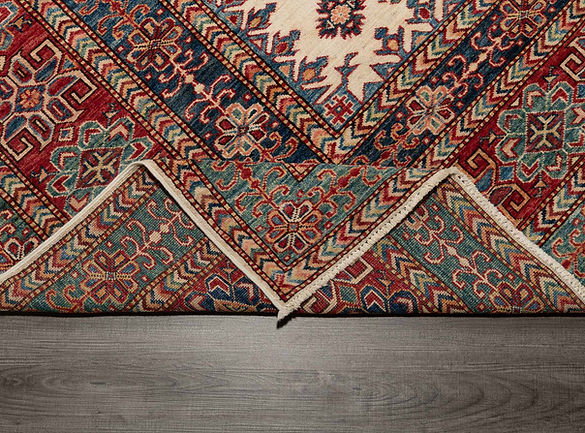 12.2 x 14.11 ft Hand Knotted Fine Kazak Rug