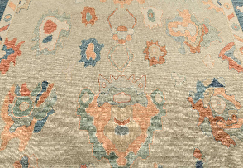 10.6 x 14.3 ft Hand Knotted Oushak Rug