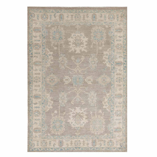 4 x 5.10 ft Hand Knotted Oushak Rug