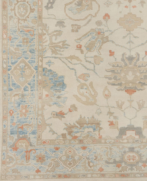 8.11 x 12.1 ft Hand Knotted Oushak Rug