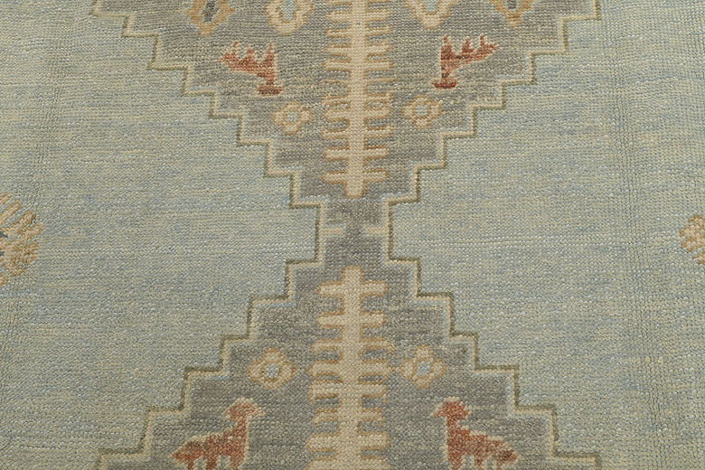 8.10 x 12.7 ft Hand Knotted Oushak Rug