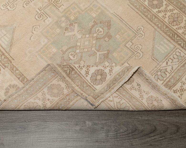 3 x 8.8 ft Hand Knotted Vintage Oushak Runner