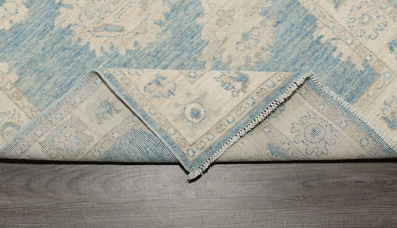 3 x 4.11 ft Hand Knotted Oushak Rug